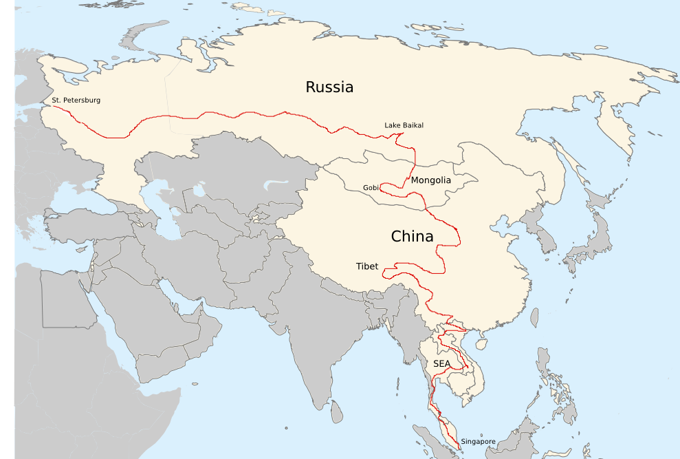 My route through Asia